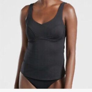 Athleta Bondi Bra Cup Tankini Black 38 D/DD size L NWT Retail $74